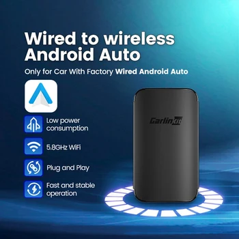 Carlinkit A2A Безжичен адаптер за Carplay Auto Smart Ai Box Plug And Play Wifi BT Auto Connect за кабелни Android Auto Cars