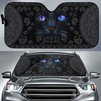 Cat Eyes Auto Sun Shade Предно стъкло Сенник, Персонализирани аксесоари за подаръци за автомобили, Персонализиран животински модел Сенник, СТИЛ ЗА КОЛА