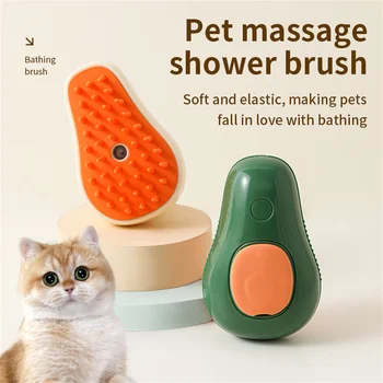 Cat Steamy Brush Dog Massage Comb Вграден електрически воден спрей Силиконов Pet Hair Removal Grooming Brush Pet Dog Cat Accessories