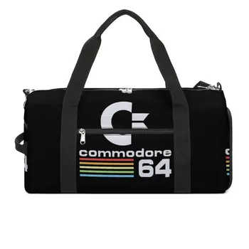 Commodore 64 Ретро лого спортни чанти класически игри големи фитнес чанта водоустойчиви мъже отпечатани чанта плуване ретро фитнес чанта