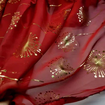 Cosplay рокля цвете бронзов шифон плат DIY шиене етап материал текстил