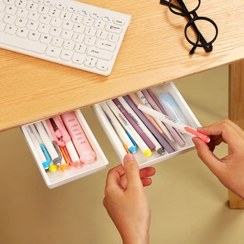 Creative Desk скрит чекмедже тип молив съхранение случай с висок капацитет десктоп Sundries канцеларски кутия за съхранение прост практичен