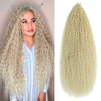 Curl коса вода вълна обрат плетене на една кука коса Ombre блондинка 30 инча синтетична плитка коса дълбоко вълна плетене коса разширение