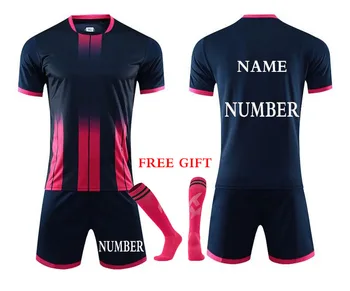Custom Men Kids Soccer Jerseys Suit Boys Football Uniforms Futebol Shirt Sets Soccer Kit Children Girls Sportswear Clothing