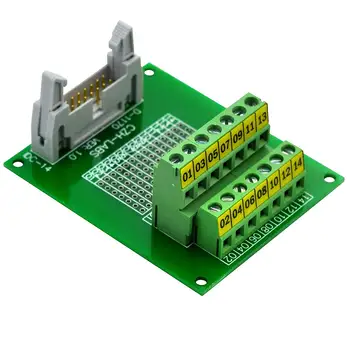 CZH-LABS IDC-14 Мъжки заглавен конектор Breakout Board модул, IDC Pitch 0.1