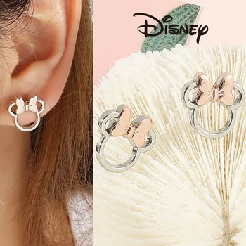 Disney MickeyMouse Обеци Пух Мечо Мики Маус действие аниме фигури лък перла обеци дамски модни орнаменти подаръци