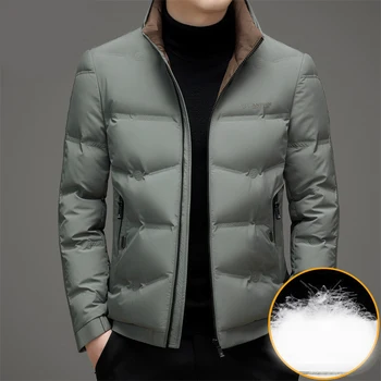 Down Jacket Мъжка зимна мода 2023 Удебелена топла стояща яка Универсално яке