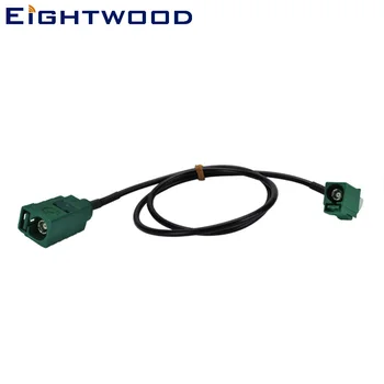 Eightwood Fakra адаптер кабел зелен E женски към женски прав ъгъл Pigtail RG174 коаксиален за кола TV1 GSM радио GPS антена
