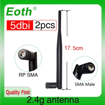 EOTH 1p 2p wifi антена 5dbi sma мъжки женски wlan wi fi 2.4ghz антенен модул рутер tp връзка сигнал приемник антена висока печалба