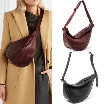 Fashion Messenger Saddle bag pu кожена чанта кръгла чанта жени реколта половин месец чанти 2019 нови ins мода на едро