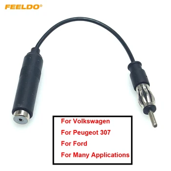 FEELDO 10Pcs Auto Car стерео аудио радио ISO TO DIN Мъжки въздушен AM / FM антена разширение кабел адаптер