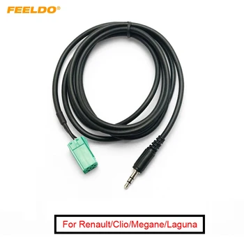FEELDO 10Pcs Car Aux-In вход 3.5mm адаптер за Renault / Clio / Megane / Laguna MP3 / iPod / iPhone интерфейсен кабел #FD2779
