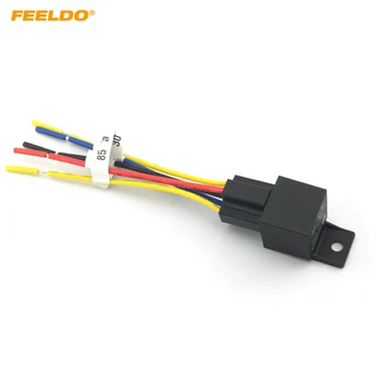 FEELDO 1Pc Car Automotive JD1914 5-пинов 12VDC 40/30A постоянно затворен релеен контролер с кабелен сноп