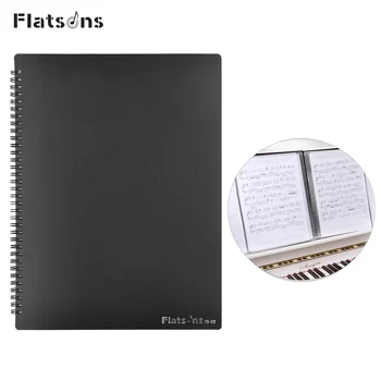 Flatsons FB-02 Притежател на музикална партитура A4 размер хартиен лист Папка за организатор на файлове с документи 40 джоба за китара цигулка пианисти