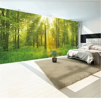Forest Пълна сцена 3D фото тапет Естествено зелено разширено пространство стена стенопис хол спалня Papel De Parede 3D стена хартия