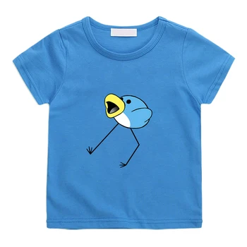 Game Huebird of Happiness Chick Print тениска 100% памук лятна удобна мека тениска за момчета / момичета O-образно деколте карикатура ризи