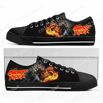Ghost Rider Movie Low Top Sneakers Mens Womens Teenager Canvas High Quality Sneaker Casual Custom Made Shoes Персонализирайте DIY обувката