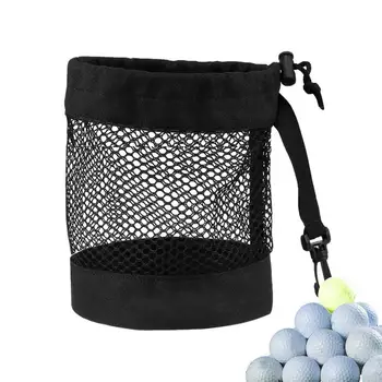 Golf топка торбичка чанта голф тройници чанта окото найлон топка притежателя голф тройници чанта голям капацитет съхранение торбичка чанта с шнур и