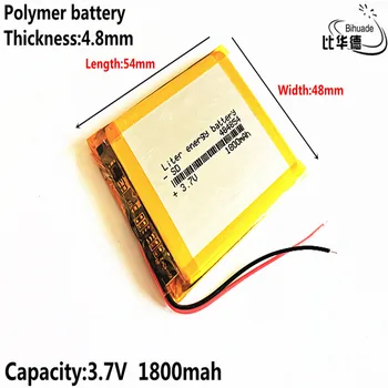 Good Qulity Литър енергийна батерия 3.7V, 1800mAH 484854 Полимерна литиево-йонна / литиево-йонна батерия за таблетен компютър БАНКА, GPS, mp3, mp4