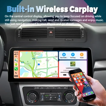 GPS мултимедиен Carplay Head Unit 12.3inch екран кола видео плейър 2Din радио стерео за SKODA Octavia A5 2008-2013 Android 12