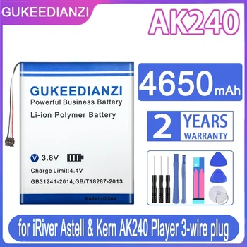 GUKEEDIANZI Резервна батерия AK 240 4650mAh за IRiver Astell & Kern AK240 плейър 3-жични щепсели батерии + безплатни инструменти