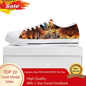 HammerFall Band Low Top Sneakers Mens Womens Teenager Canvas High Quality Sneaker Casual Custom Made Shoes Customize DIY Shoe