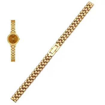 HAODEE Лента за часовник от неръждаема стомана 6mm 8mm 10mm сребърна златна гривна Резервна каишка за размер циферблат дамски моден часовник Гривна