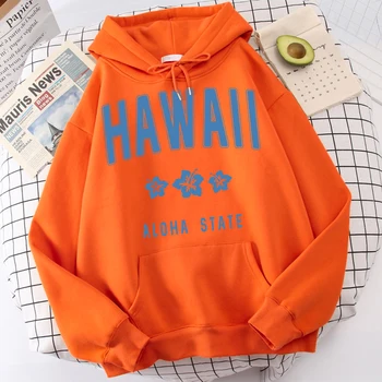 Hawaii Aloha State Letter Printing Male Hoodie Fleece Удобни дрехи Открит хип-хоп качулки Мода руно облекло мъжки