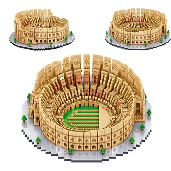 Hot Famous Building Roman Colosseum 3D Model Building Blocks Тухла DIY Градски атракции Детски образователни играчки Подарък за възрастни
