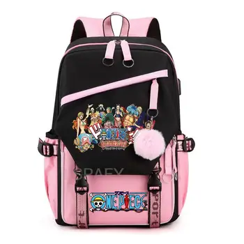 Hot One Piece Luffy раница USB порт училище чанта карикатура модел студент тийнейджъри училище Резервирайте пътуване лаптоп Mochilas