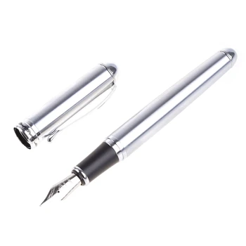 Hot Sold Нов Jinhao X750 Сребърна неръждаема стомана Medium 18KGP Nib Fountain Pen