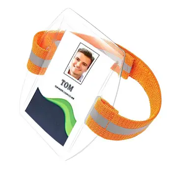 ID притежател на лента за ръка Притежател на лицензионна карта ID значка Arm ID значка притежател с регулируема каишка за фабрики Офиси Конкурси