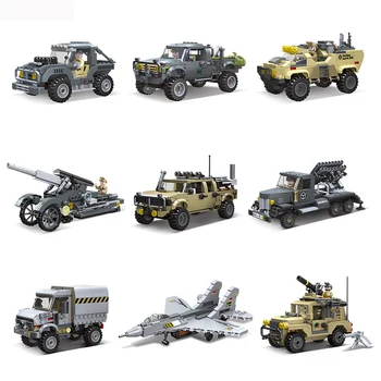 IN НАЛИЧНОСТ Ww2 Военни военни тухли камион оръжия ракета влак строителни блокове модел сглобяване DIY играчки за деца подарък комплект