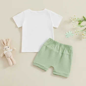 Infant Baby Boy St Patrick s Day Outfit Lucky Charm Shamrock T-Shirt Shorts Sets Newborn Summer Clothes
