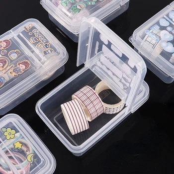 INS Прозрачна пластмасова кутия за съхранение 3 инчови фотокарти Малка кутия за съхранение на карти Организатор на бюро Класификационна кутия Канцеларски материали
