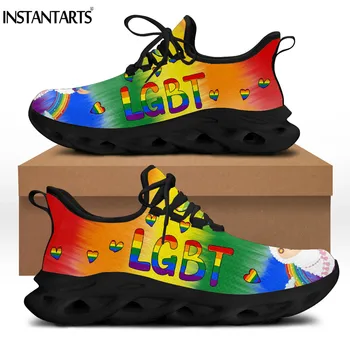 INSTANTARTS мода дантела нагоре окото люлка маратонки ЛГБТ Алпака карикатура дизайн бягане обувки за жени лека платформа
