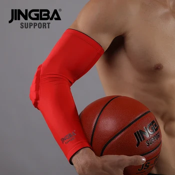 JINGBA SUPPORT 1PCS Еластична ликра Баскетболна подложка за защита на коляното + Волейбол Протектор за подкрепа на лакътната скоба Подложка rodilleras