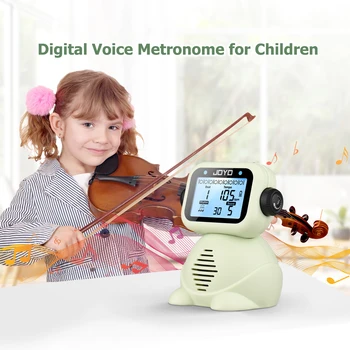 JOYO JM-93 цифров глас метроном мини сладък робот дизайн метроном тунер с LCD дисплей екран за деца обем регулируема
