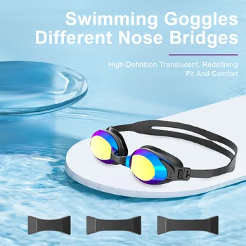 JSJM Нови очила за плуване Възрастни Анти-мъгла UV защита обектив Мъже Жени Професионални силиконови регулируеми очила за плуване Унисекс