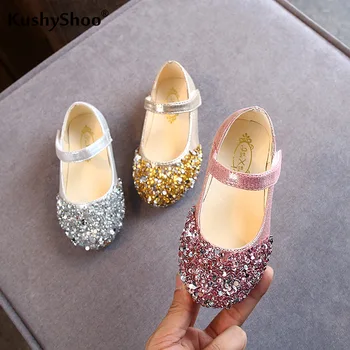 KushyShoo 2021 Пролет Нови детски обувки момичета принцеса обувки блясък деца бебе танц обувки случайни малко дете момиче сандали