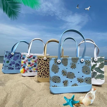 L/XL Големи плажни Bogg чанти EVA Водоустойчиво лятно пътуване Изключително големи гумени чанти за рамо Жени Пазаруване Bogg плажни чанти