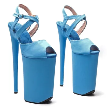 Lady 26CM / 10inches Патент PU модна платформа високи токчета сандали Дамски обувки за танци на пилон 016