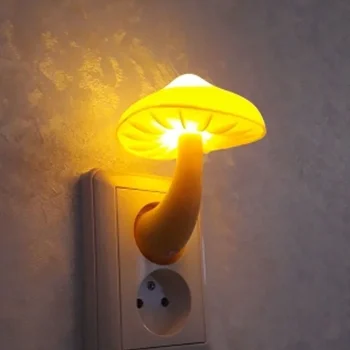LED нощна светлина гъби стена лампа ЕС щепсел светлина контрол индукция енергоспестяване опазване на околната среда спалня лампа Home Deco