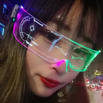 LED светещи очи Sci-Fi бар Uminous очила мода електронни визьор очила за Хелоуин фестивал изпълнение неон