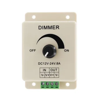  LED светлина димер превключвател светлина захранване контролер DC 12V 24V 8A регулируема яркост лампа лента шофьор LED светлина