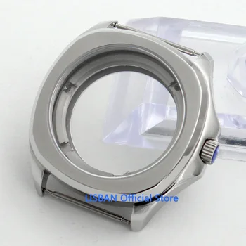 Lisban 40mm калъф за часовник Сапфирено стъкло от неръждаема стомана Подходящ за ETA 2836 MIYOTA 8215 Автоматично движение