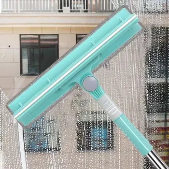 Magic Четка за почистване на прозорци Дълга дръжка Телескопична скреперка за стъклени чистачки Въртящи се мопове за измиване на прозорци Инструменти за почистване на дома
