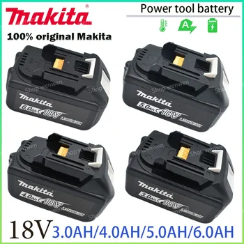 Makita 100% оригинален 18V 3.0/4.0/5.0/6.0Ah акумулаторна батерия за електроинструменти с LED литиево-йонна батерия BL1860B BL1830 BL1850