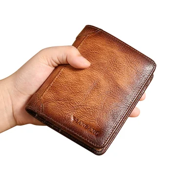 ManBang HOT естествена кожа мъжки портфейл малък мини държач за карти мъжки портфейл джоб ретро чанта високо качество