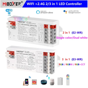 Miboxer WiFi +2.4G 2/3 в 1 LED контролер за едноцветен / двоен бял / RGB / RGBW / RGBCCT LED лента 2.4G дистанционно / Tuya APP контрол